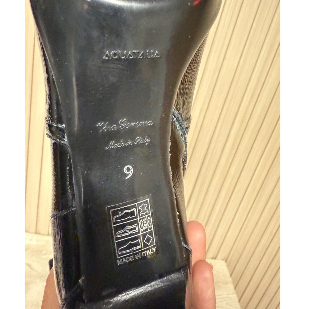 Aquatalia Renisa Leather Boots in Black Oil Size 9 Women's Shoes - Picture 11 of 11